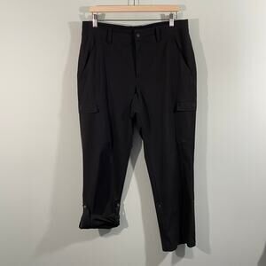 LL Bean Black Mountainside Rolled Tab Cargo Straight Leg Hiking Pants Sz 14